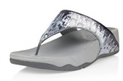 Fitflop Womens Electra Strata Grey Sequins Thong Sandal