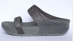 Fitflop Womens Rock Chic Slide Midnight Grey Shoes