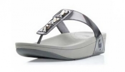 Fitflop Womenss Pietra Pewter Fitness Slipper