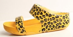 Fitflop Womens Walkstar Slide Yellow Leopard Gul