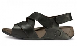Mens Fitflop Leather Lexx Black Fitness Sandal