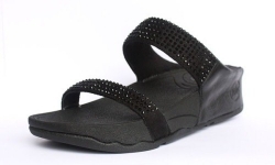 Fitflop Womens Rock Chic Slide All Black Shoes